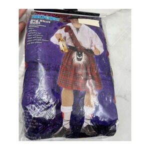 Fun World Happy Hour Big Shot Scot Adult Costume Kilt Shirt Hat Sash 130614